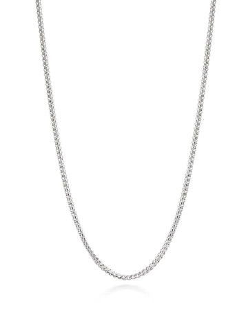Nialaya Men's Necklace Men's Squared Silver Chain